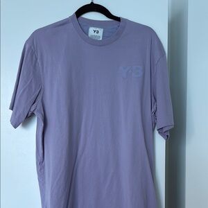 Y-3 Purple Short Sleeve Tee Classic Crew Neck